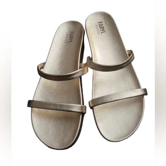 FARYL by Farylrobin Nadia Gold Leather 14 M - Picture 1 of 3